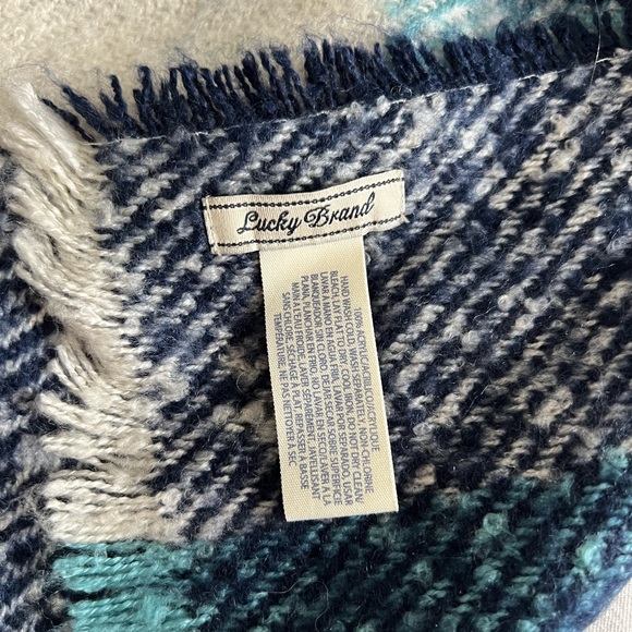 Lucky Brand Navy, Blue and White Checkered Scarf - Picture 3 of 3
